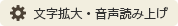 文字拡大・音声読み上げ 文字拡大・音声読み上げ