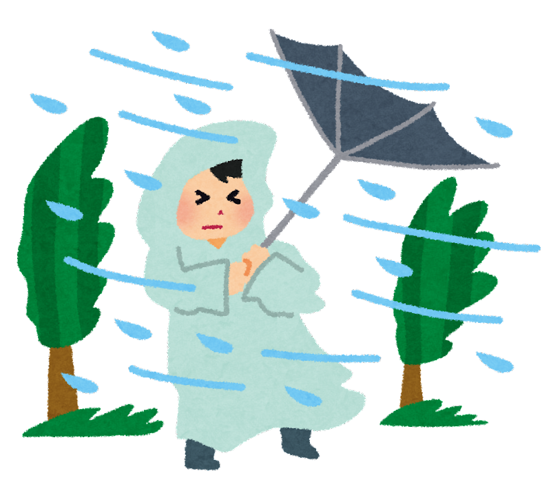 雨風のイラスト