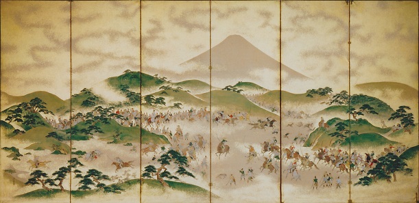 富士巻狩図（右隻）の写真