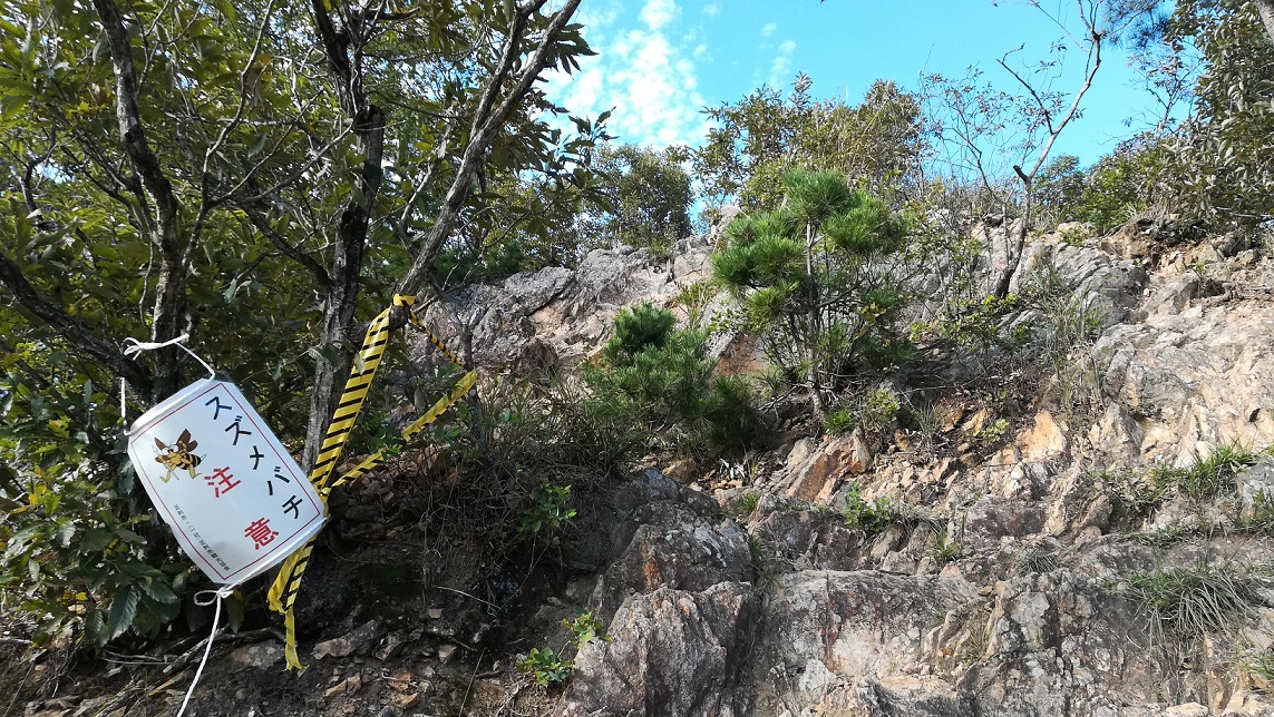 スズメバチ注意看板（妙義山）の写真