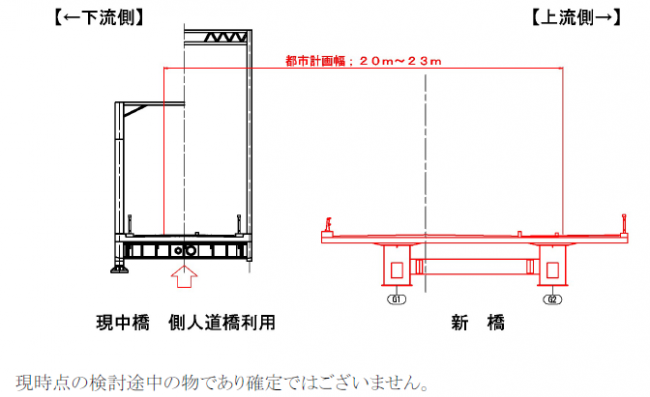 中橋架替イメージ（横断）図