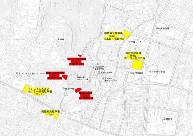 織姫公園駐車場の地図