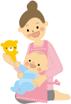 保育士と赤ちゃんのイラスト