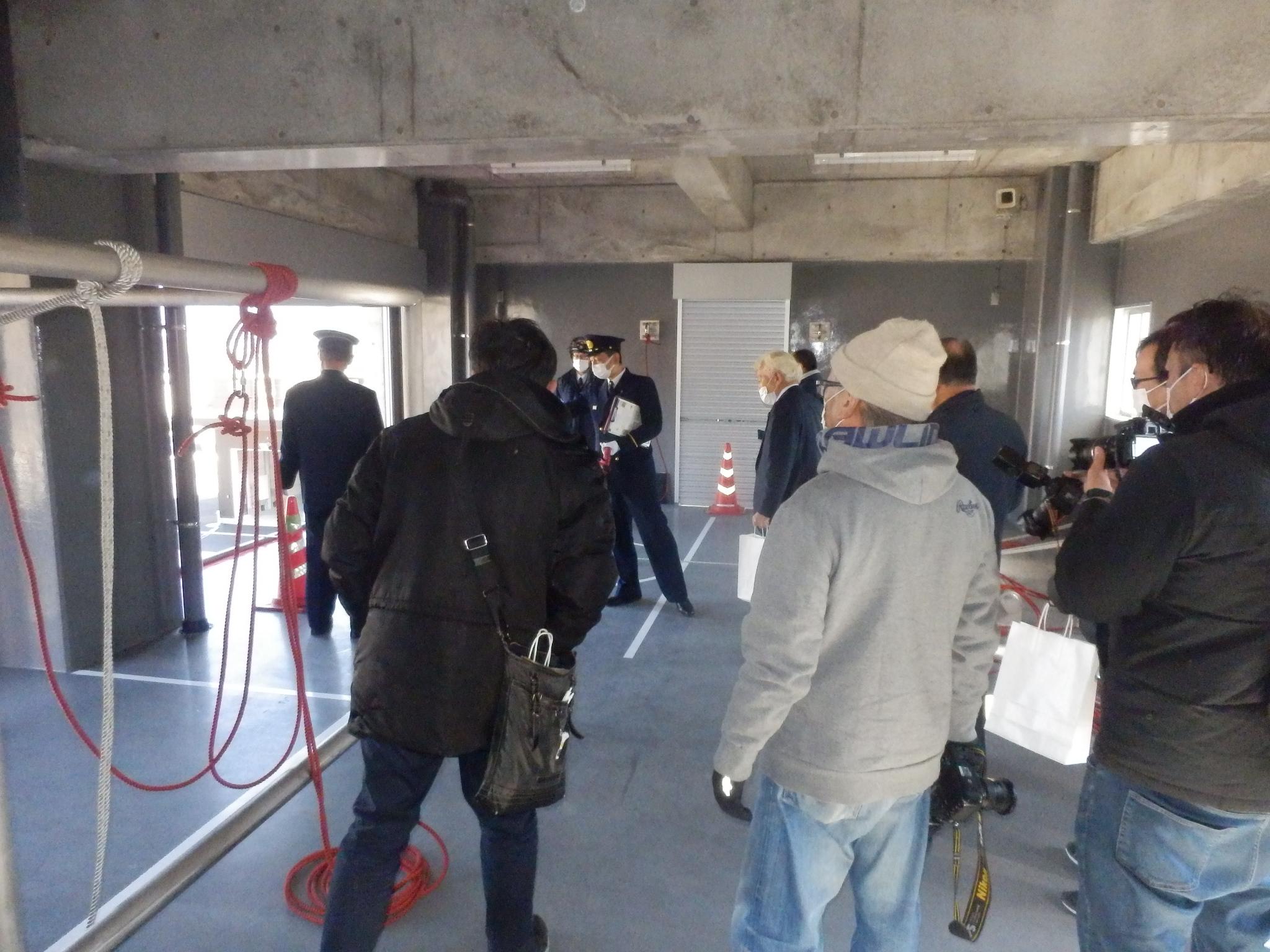 訓練塔の見学の写真