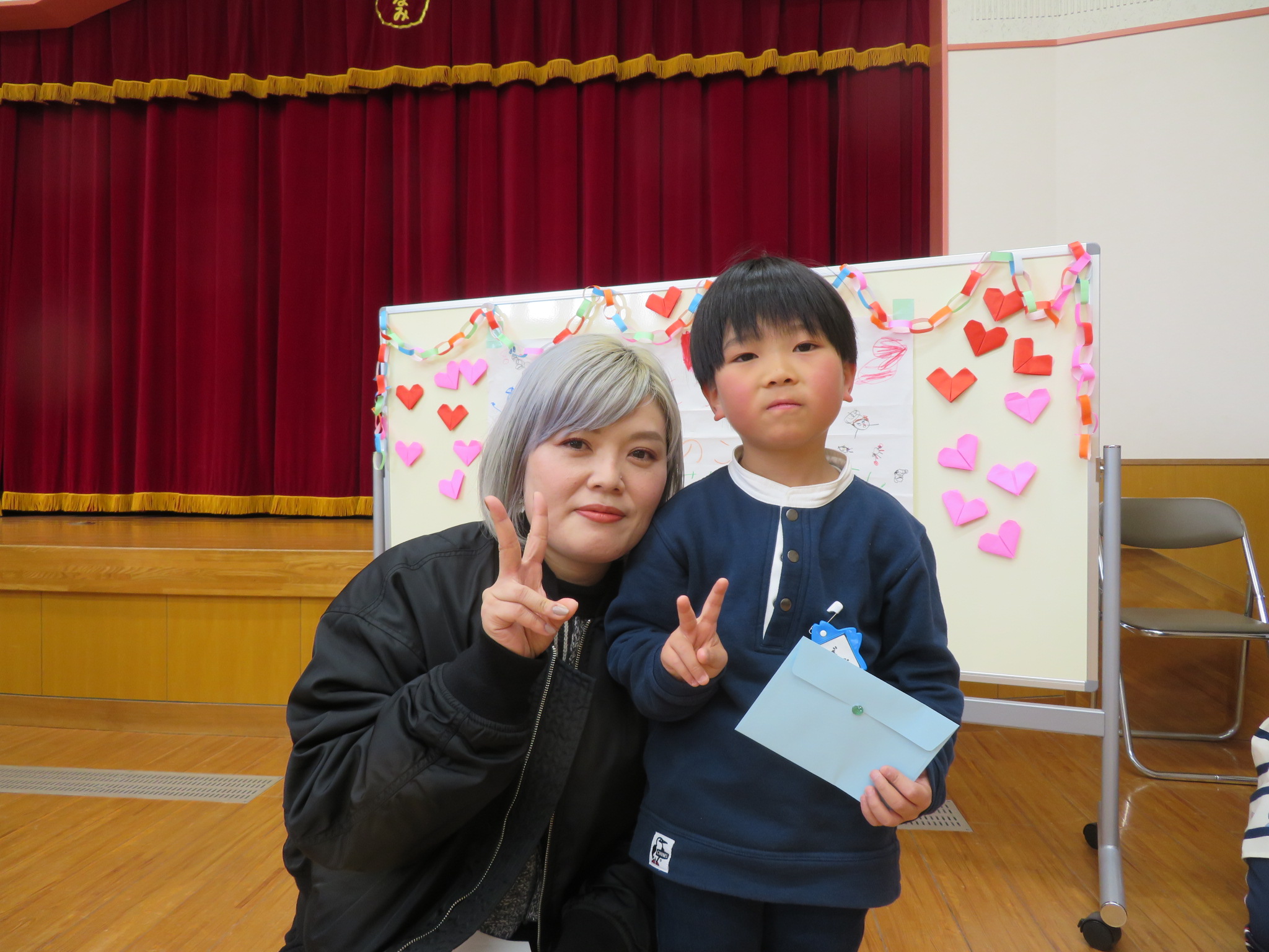 ありがとう会での親子記念写真