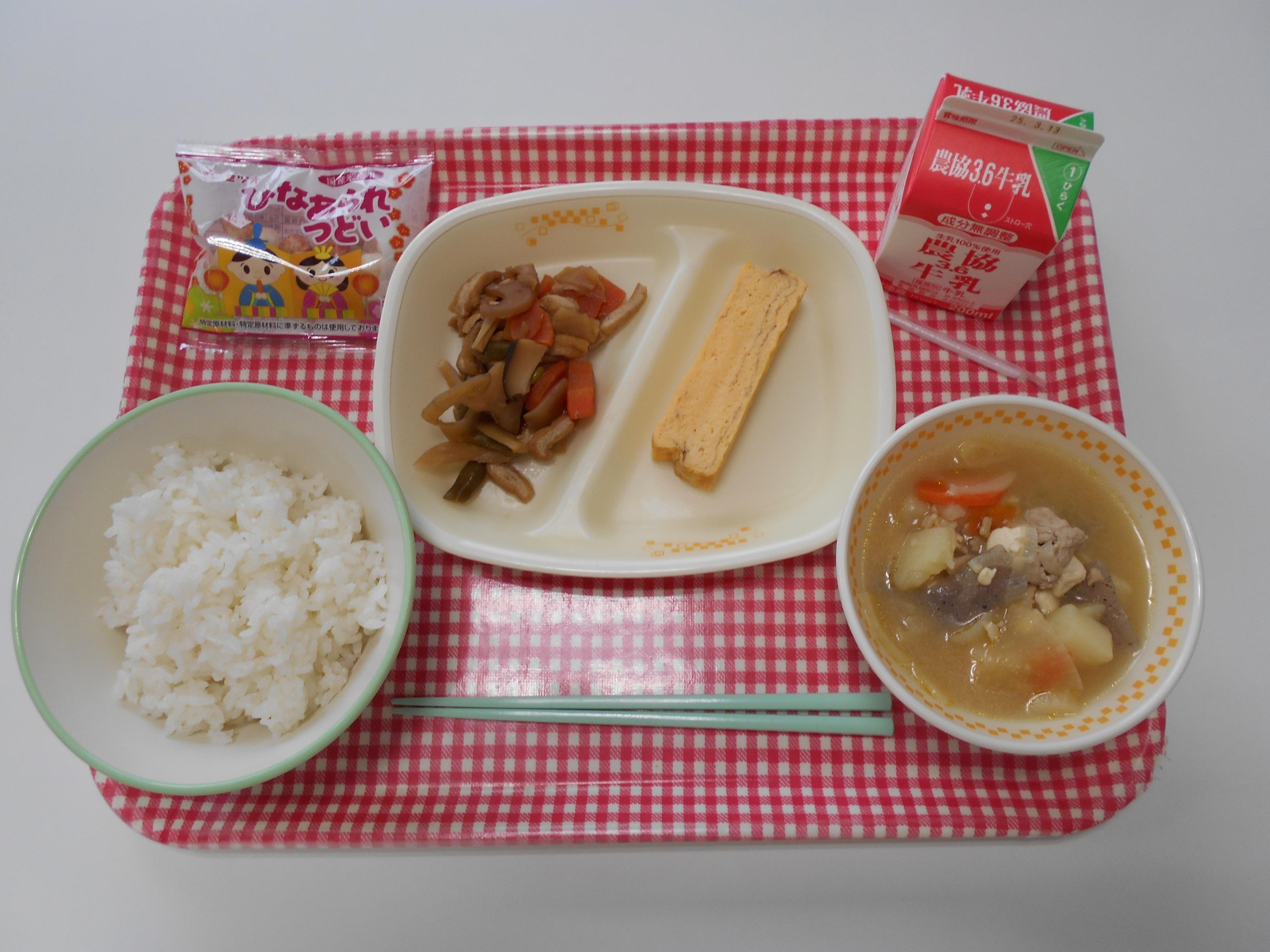 3月3日の学校給食です。