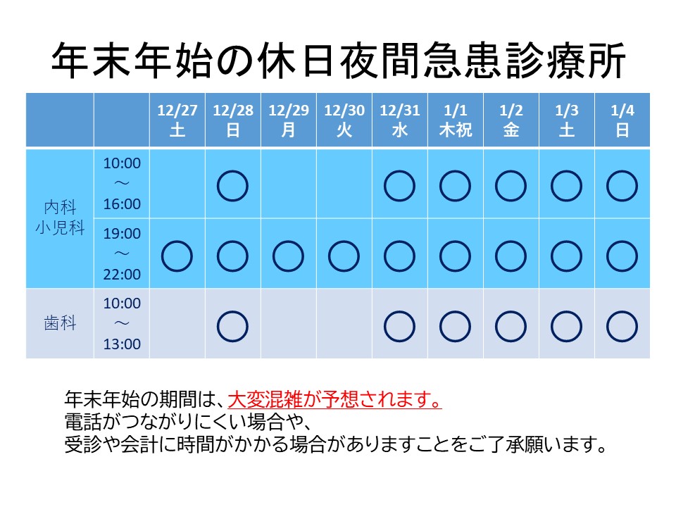 251222年末年始休日夜間急患診療所（HP用）