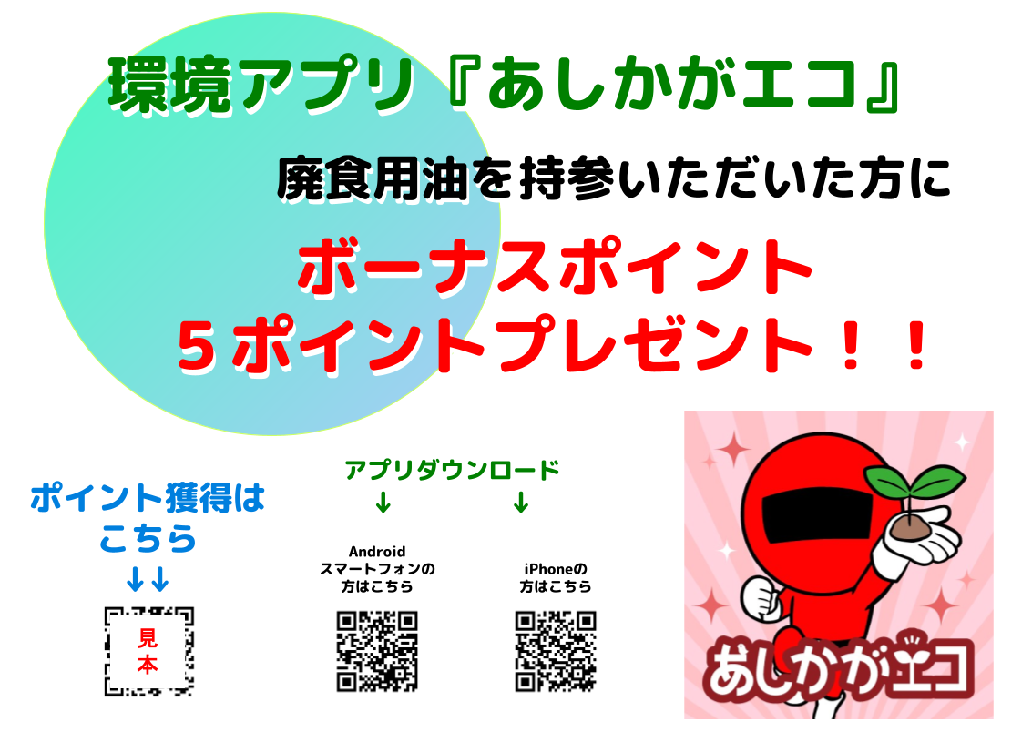 アプリボーナスポイント(廃食用油) アプリボーナスポイント(廃食用油)