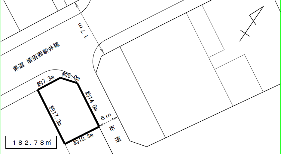 65街区1-1画地明細図 65街区1-1画地明細図