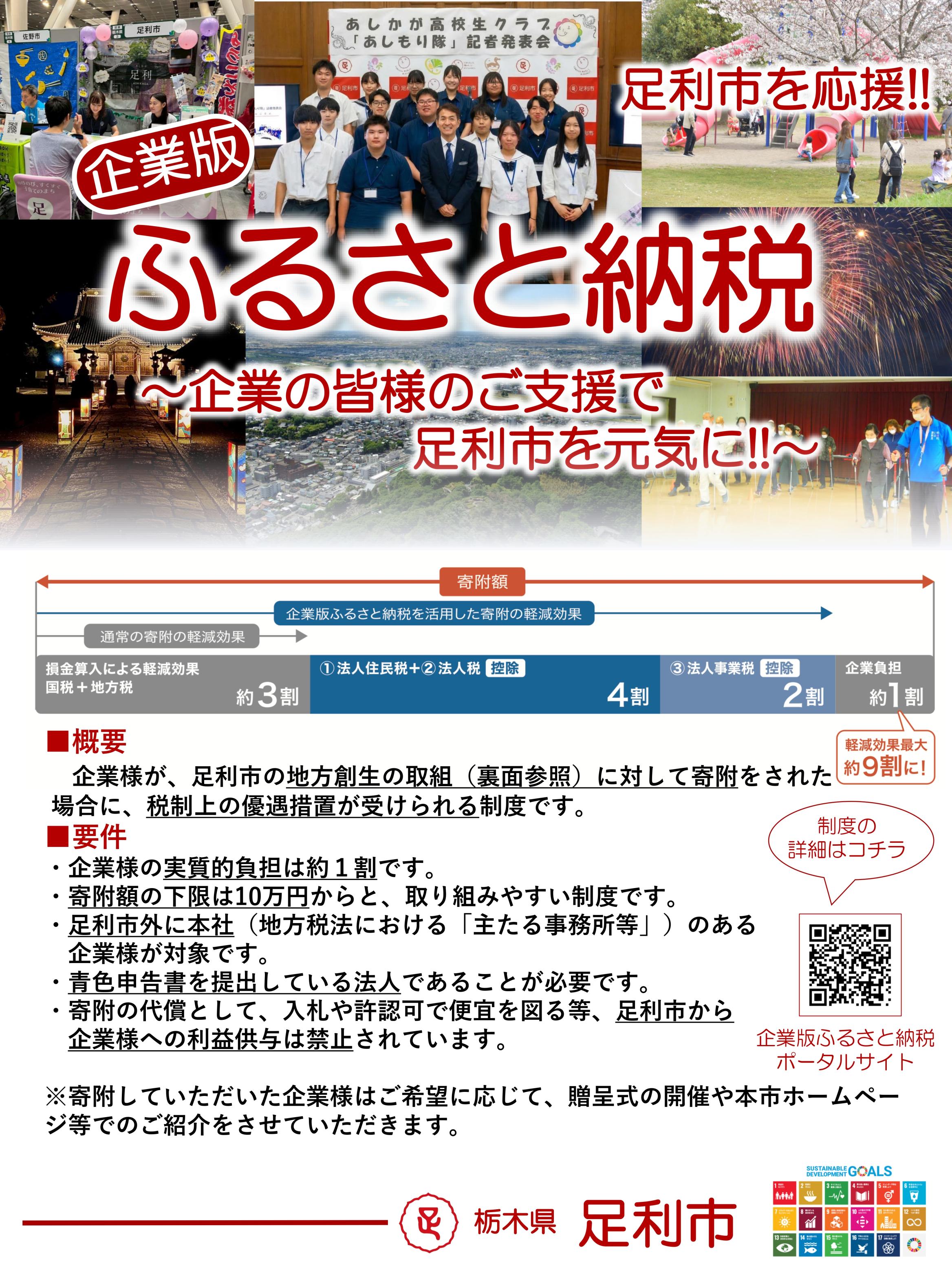 企業版ふるさと納税チラシ表 企業版ふるさと納税チラシ表